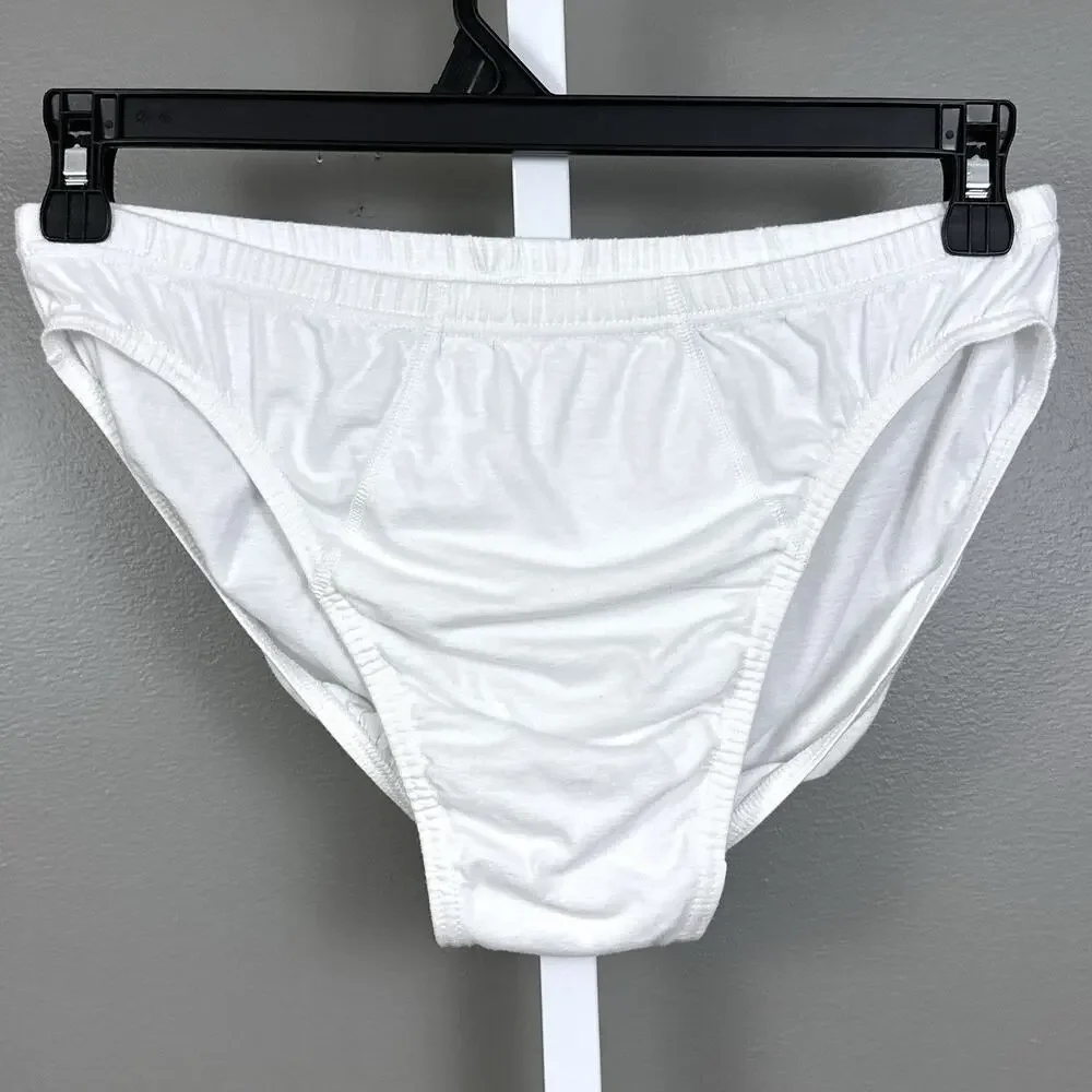 Marks And Spencer Men’s Underwear Large White 100% Cotton Slip Mid Brief M&S